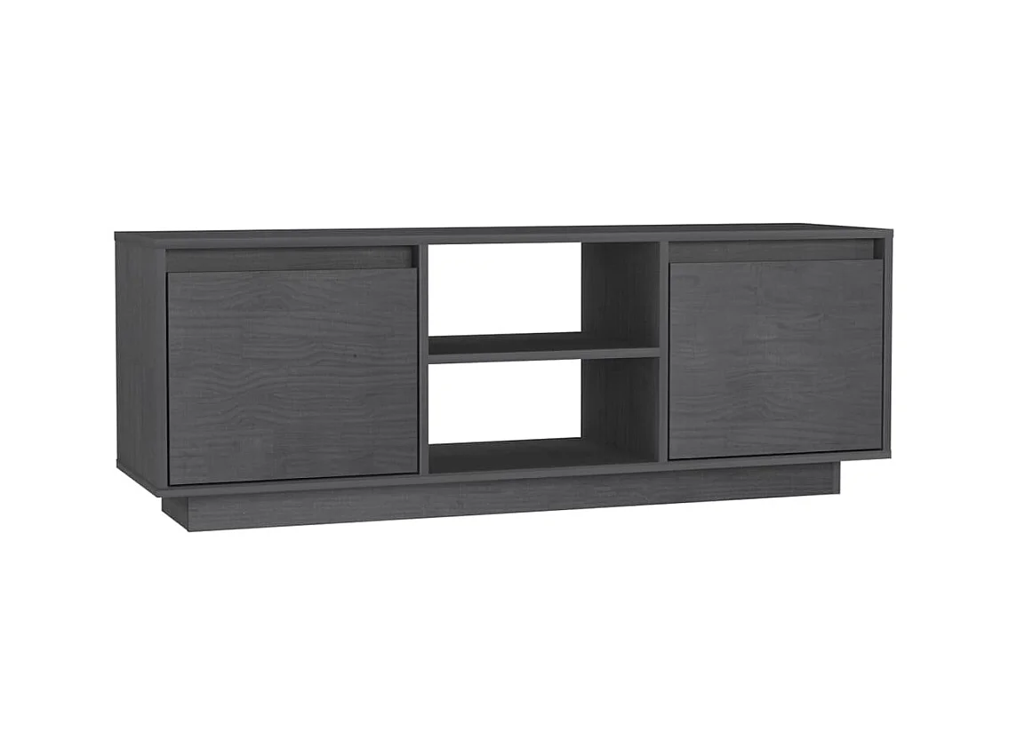 Meuble TV Gris 110x30x40 Bois de pin massif