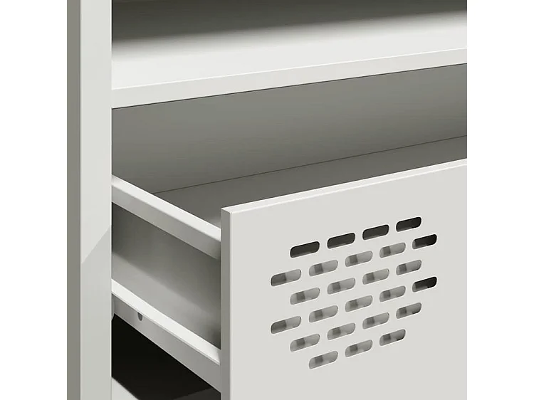 Meuble TV blanc 202x39x43,5 acier laminé à froid