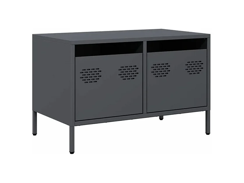 Meuble TV anthracite 68x39x43,5 acier laminé à froid
