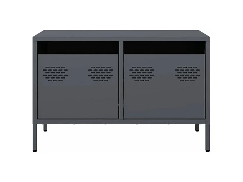 Meuble TV anthracite 68x39x43,5 acier laminé à froid