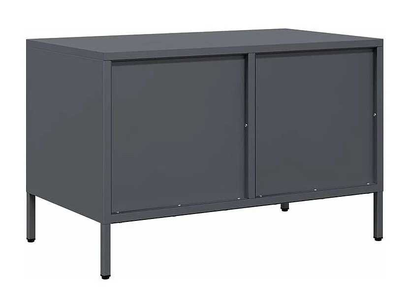 Meuble TV anthracite 68x39x43,5 acier laminé à froid
