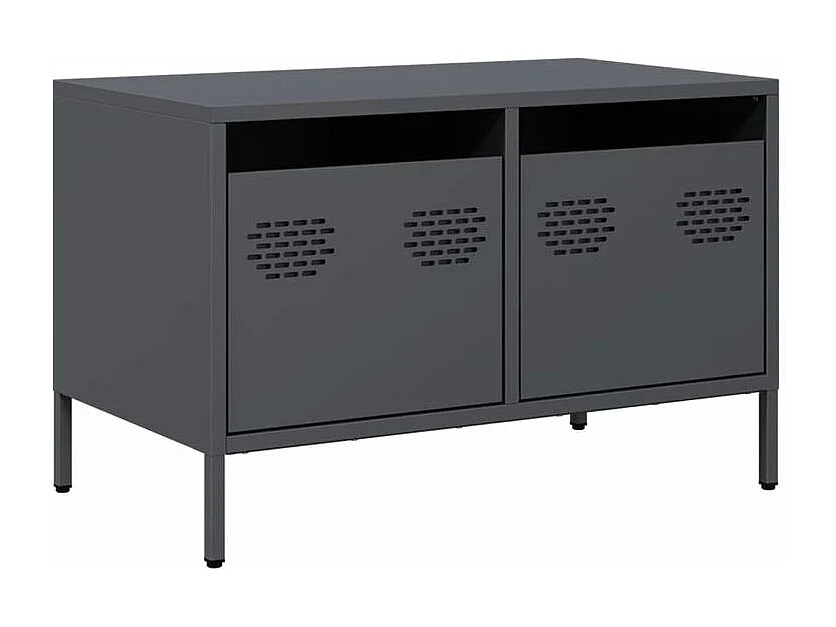 Meuble TV anthracite 68x39x43,5 acier laminé à froid