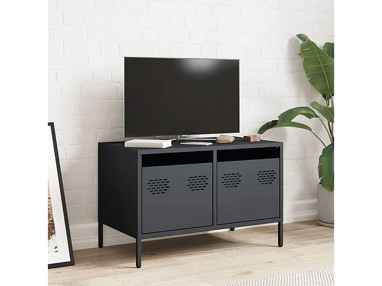 Meuble TV anthracite 68x39x43,5 acier laminé à froid