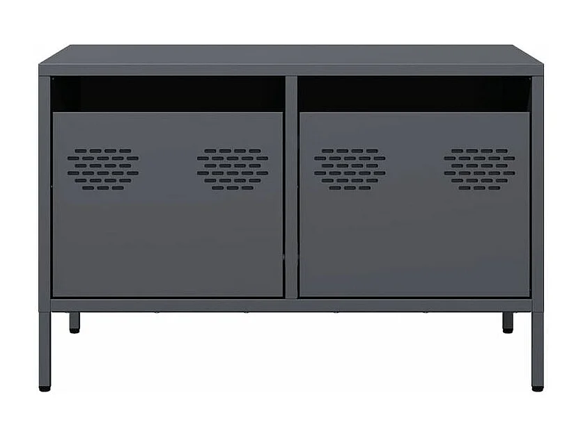 Meuble TV anthracite 68x39x43,5 acier laminé à froid