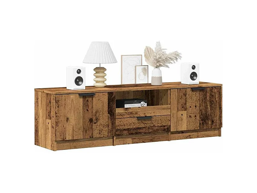 Meuble TV vieux bois 140x35x40 bois d'ingénierie