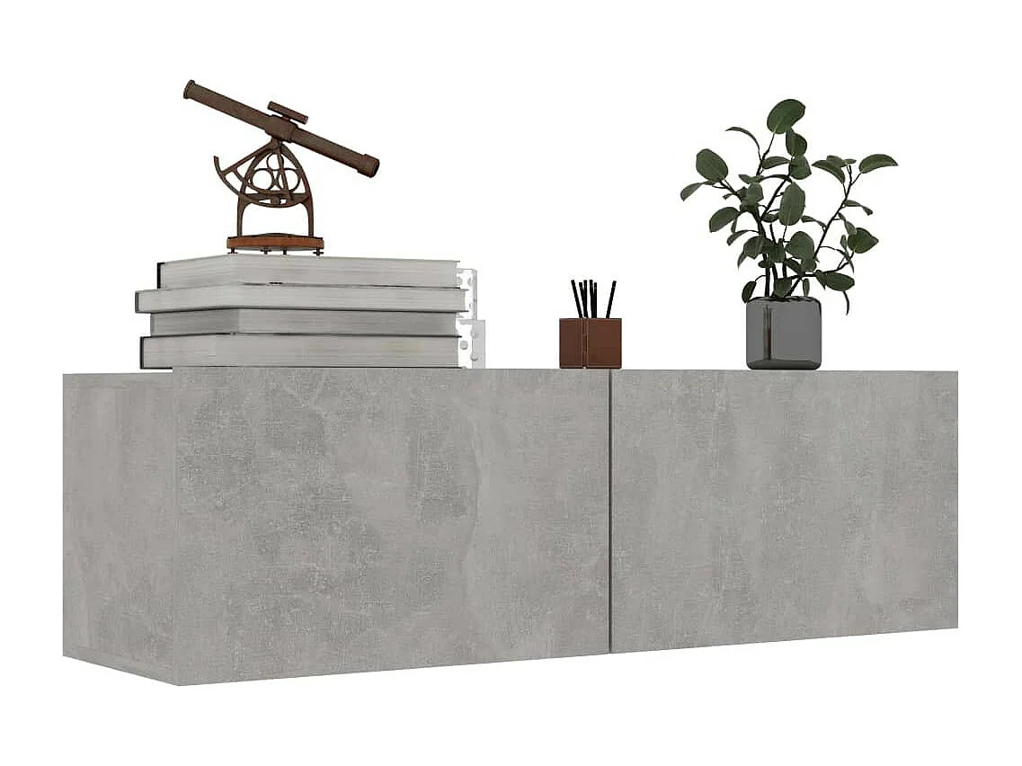 Meuble TV Gris béton 100x30x30