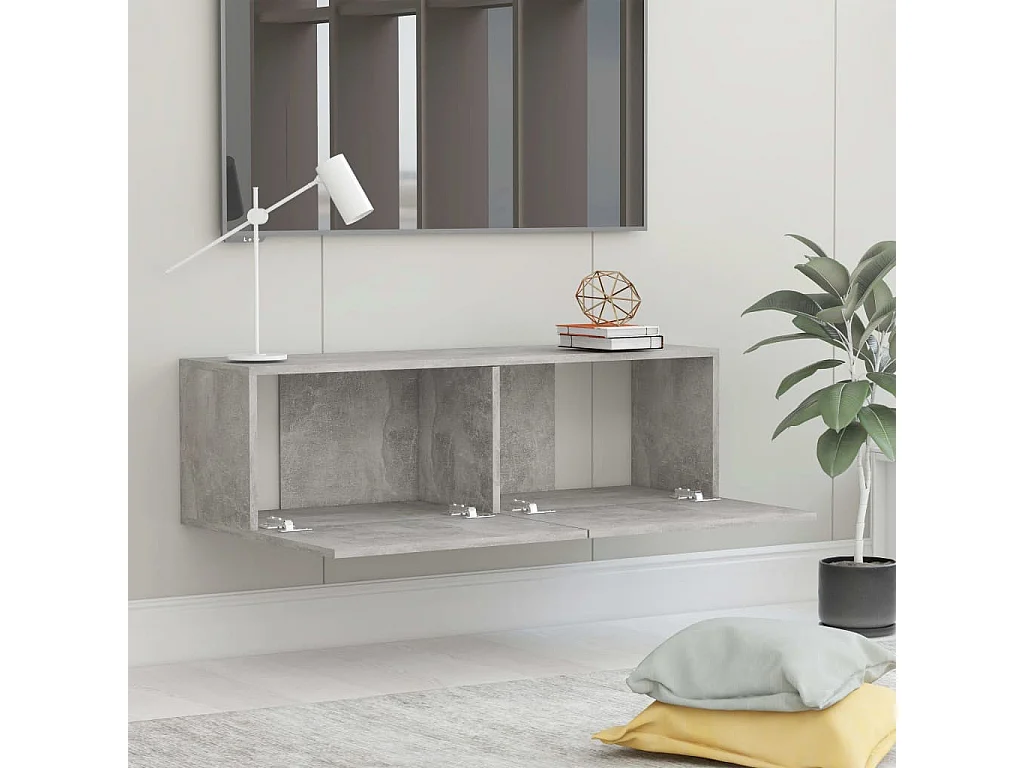 Meuble TV Gris béton 100x30x30