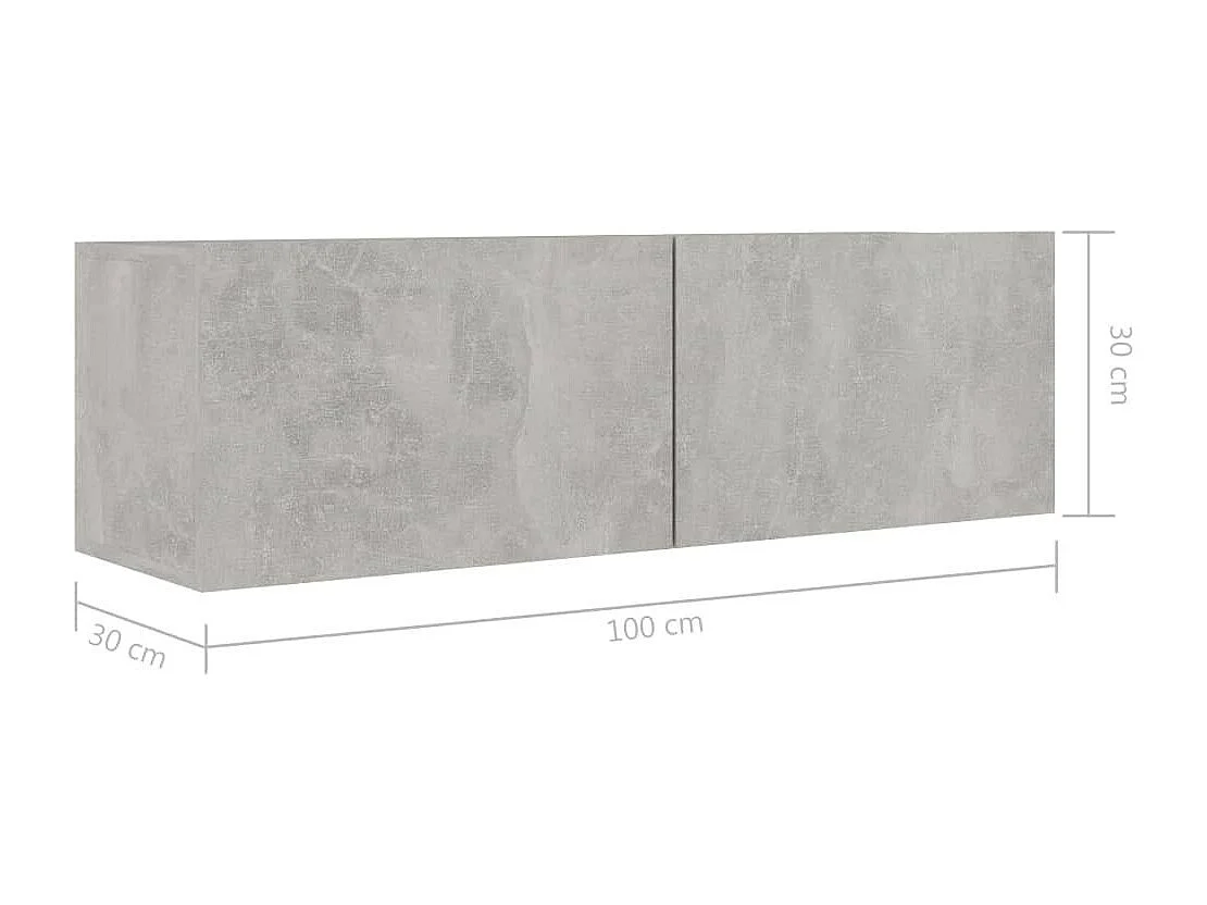 Meuble TV Gris béton 100x30x30