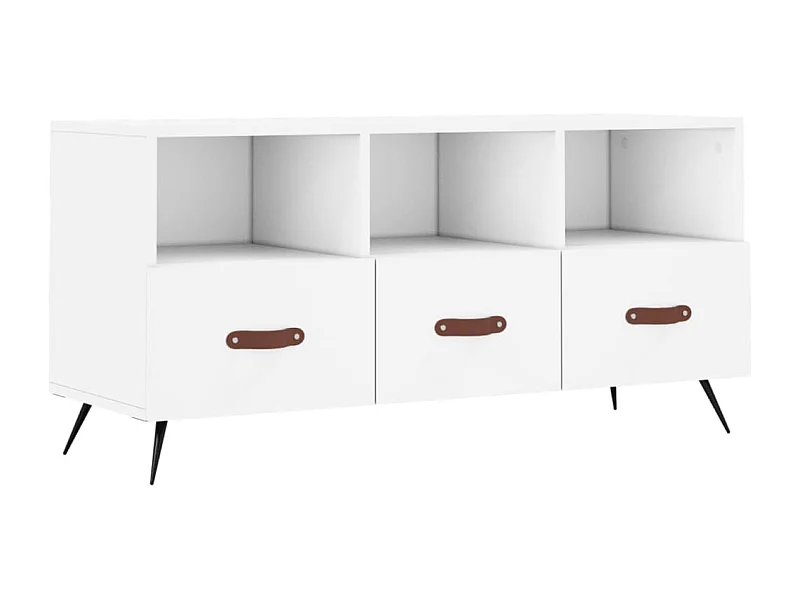 Meuble TV blanc 102x36x50 bois d'ingénierie