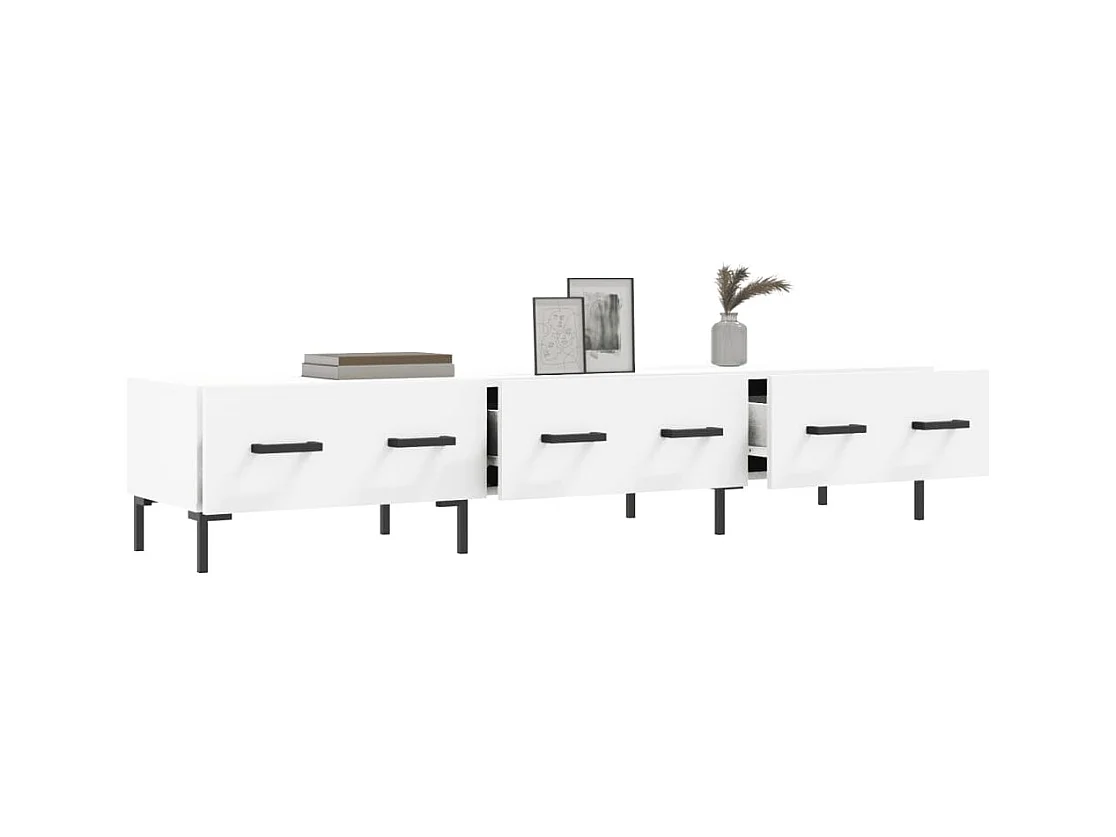 Meuble TV blanc 150x36x30 bois d'ingénierie