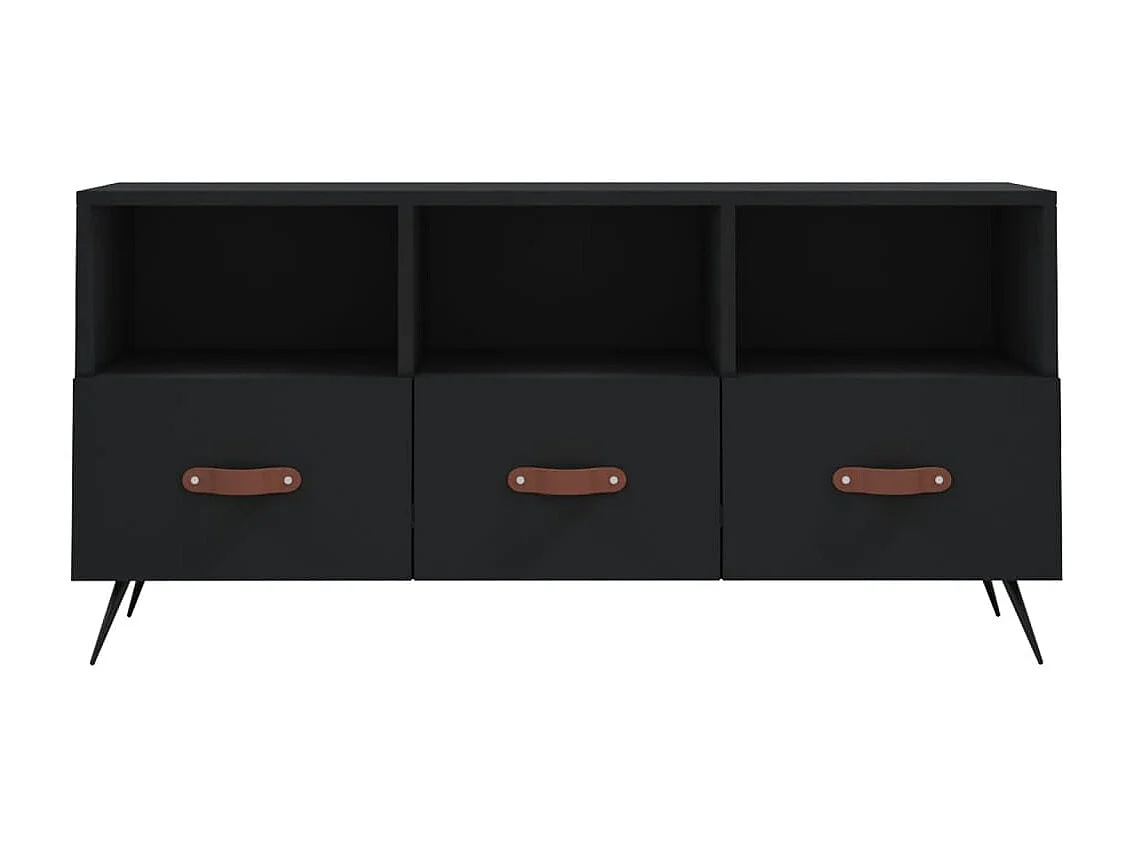 Meuble TV noir 102x36x50 bois d'ingénierie