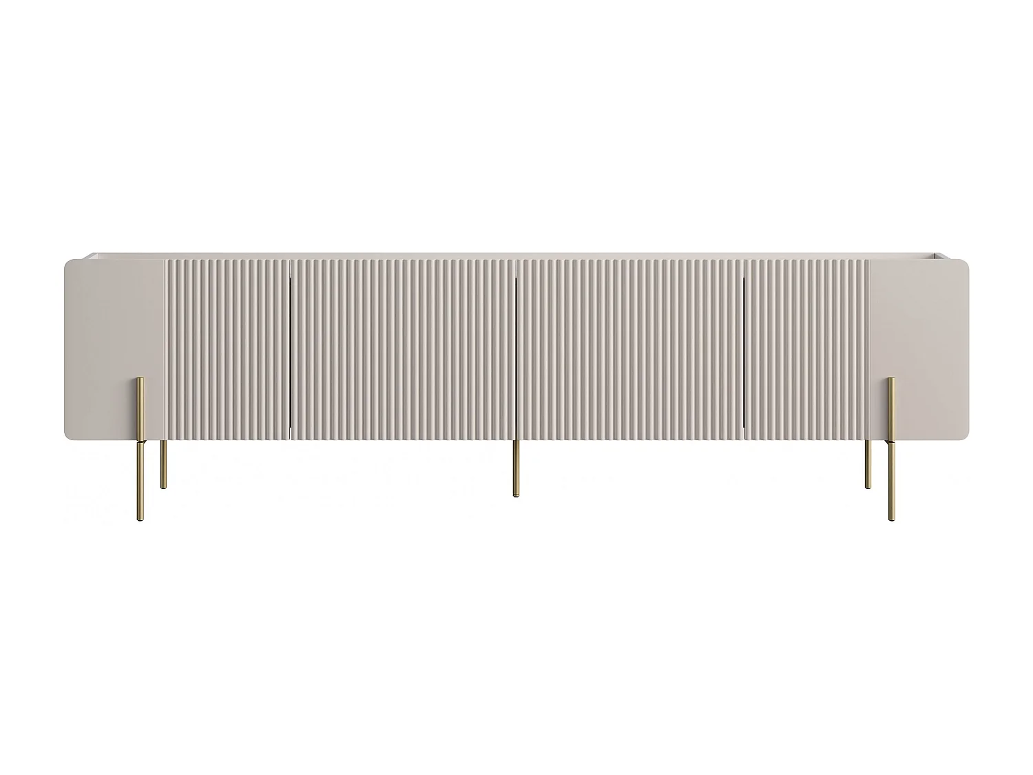 Meuble TV 2 deuren 2 laden bont metaal kasjmier 200x57 cm