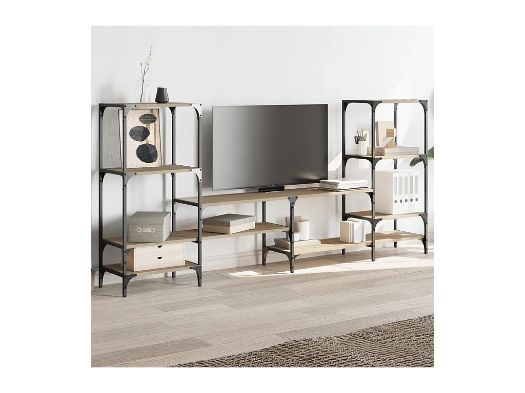 Meuble TV chêne sonoma 206,5x28,5x95 bois d'ingénierie