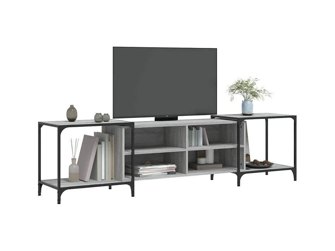 Meuble TV sonoma gris 203x37x50 Bois d'ingénierie