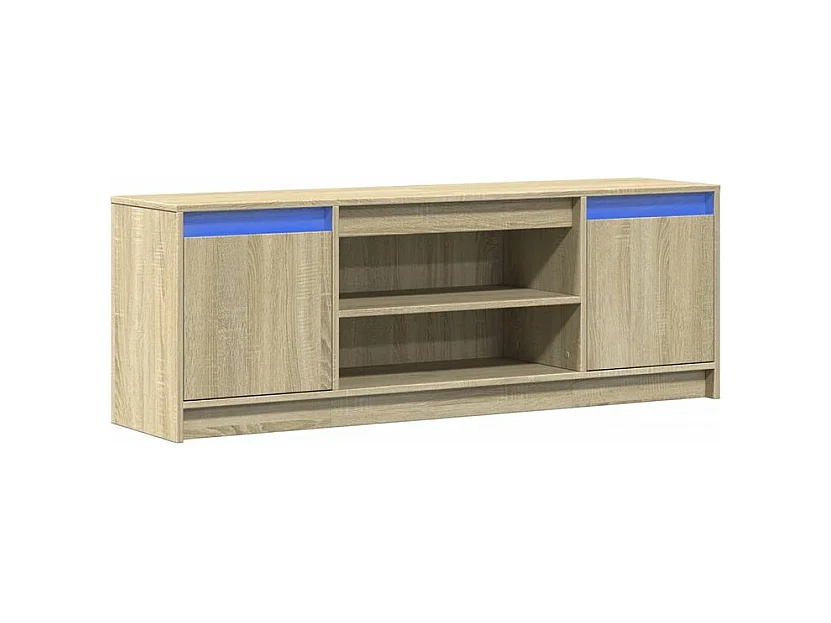 Meuble TV avec LED chêne sonoma 139,5x34x50 bois d'ingénierie