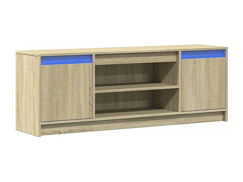 Meuble TV avec LED chêne sonoma 139,5x34x50 bois d'ingénierie