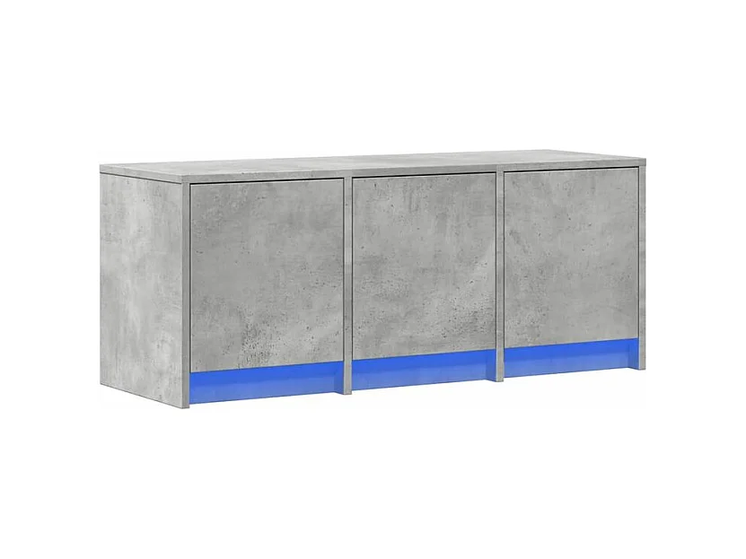 Meuble TV avec LED gris béton 97x34x40 bois d'ingénierie