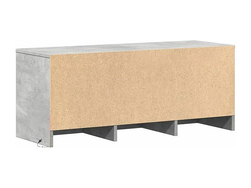 Meuble TV avec LED gris béton 97x34x40 bois d'ingénierie