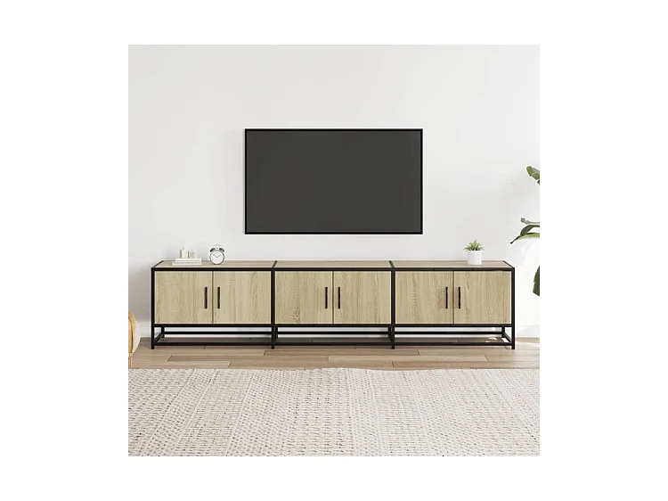 Meuble TV chêne sonoma 180x35x41 bois d'ingénierie