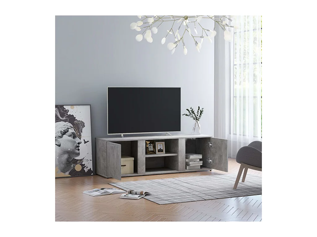 Meuble TV Gris béton 120x34x37