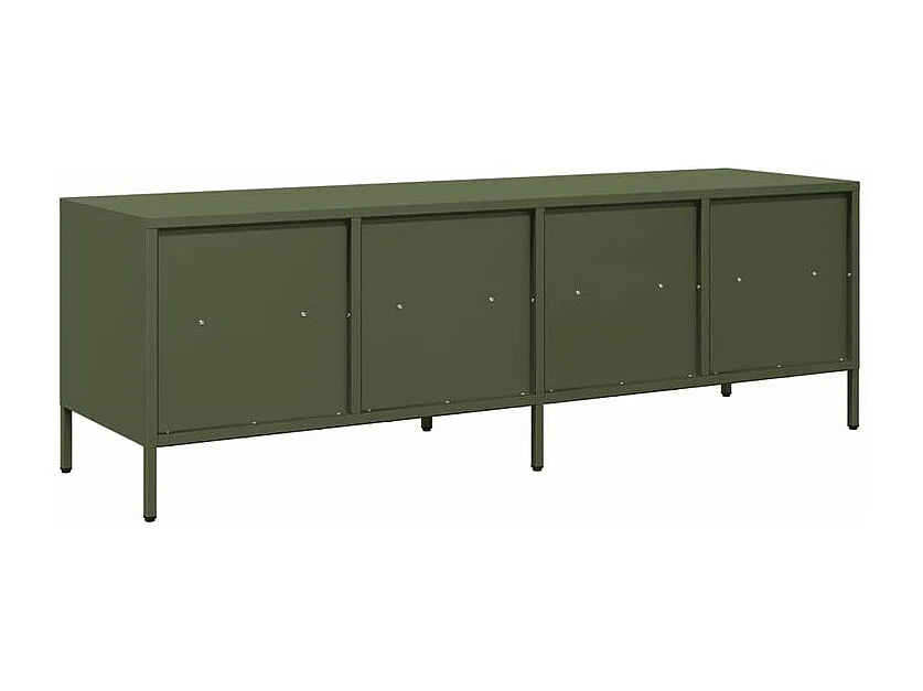 Meuble TV vert olive 135x39x43,5 acier laminé à froid