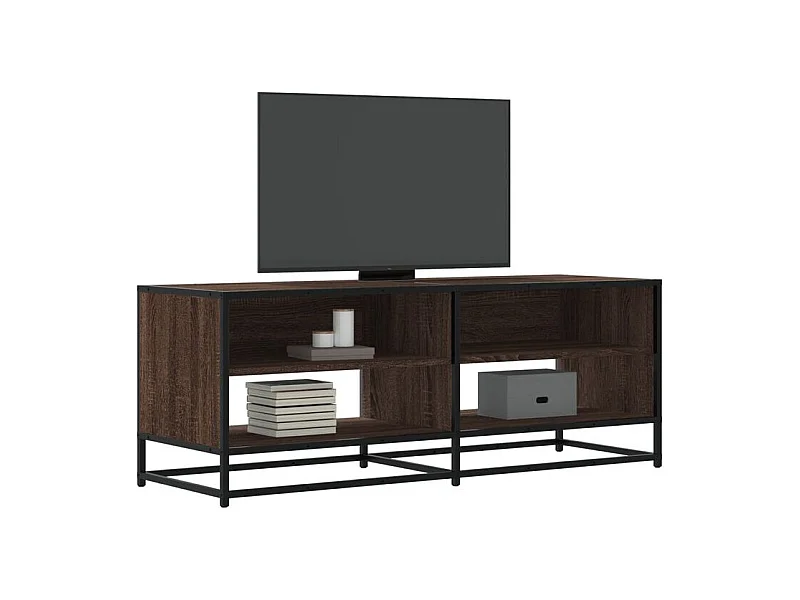 Meuble TV chêne marron 120,5x40x46 bois d'ingénierie et métal