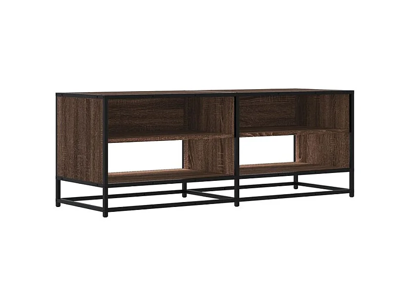 Meuble TV chêne marron 120,5x40x46 bois d'ingénierie et métal