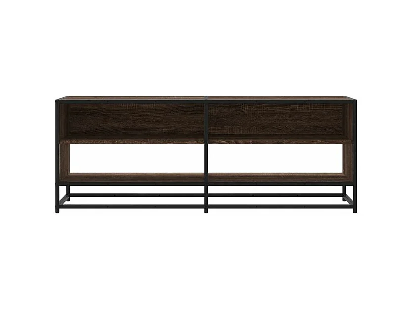 Meuble TV chêne marron 120,5x40x46 bois d'ingénierie et métal