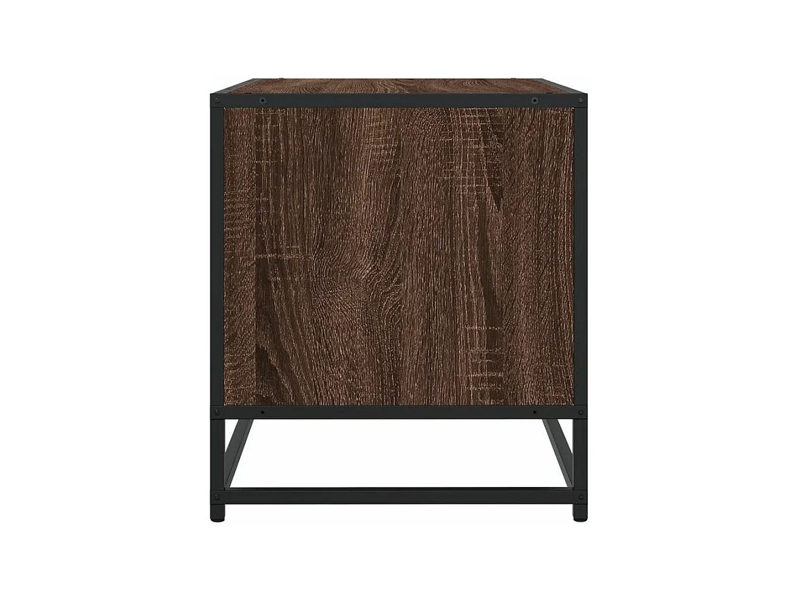 Meuble TV chêne marron 120,5x40x46 bois d'ingénierie et métal