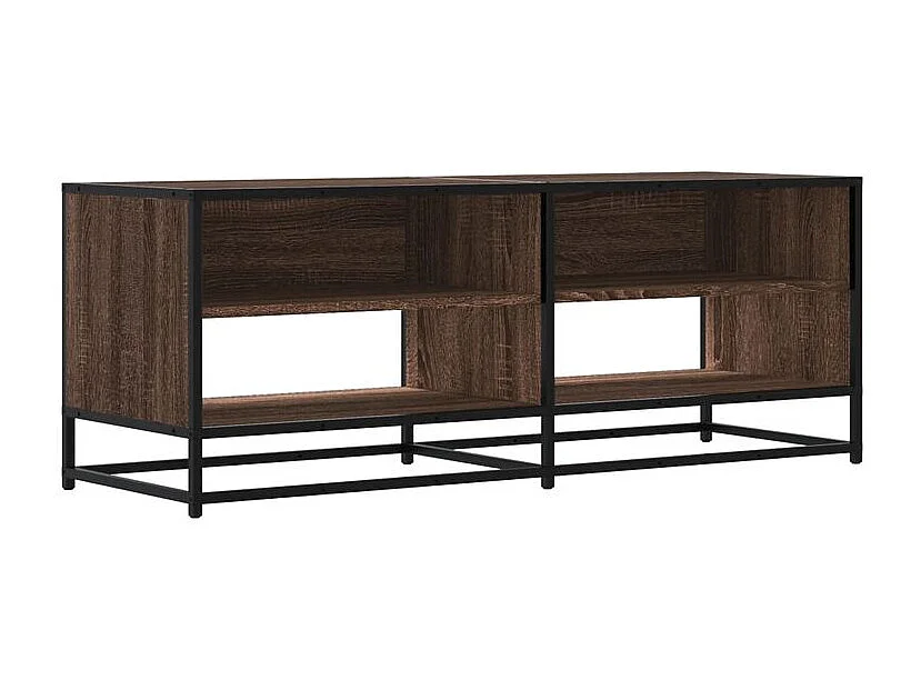 Meuble TV chêne marron 120,5x40x46 bois d'ingénierie et métal
