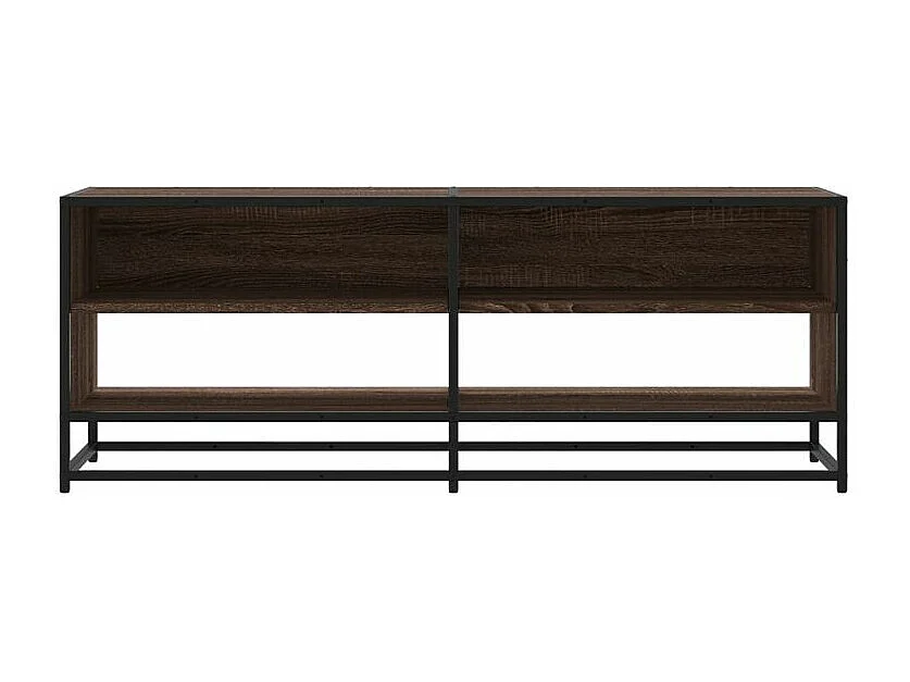 Meuble TV chêne marron 120,5x40x46 bois d'ingénierie et métal