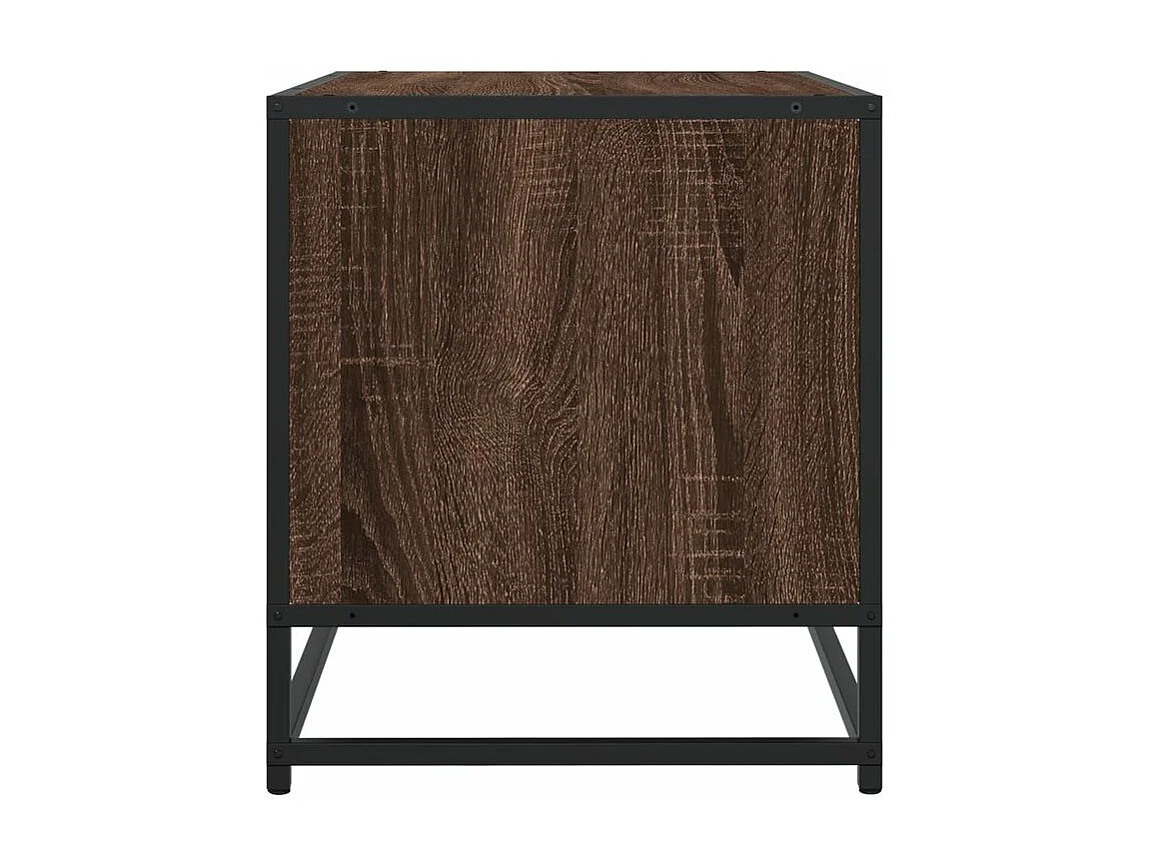 Meuble TV chêne marron 120,5x40x46 bois d'ingénierie et métal