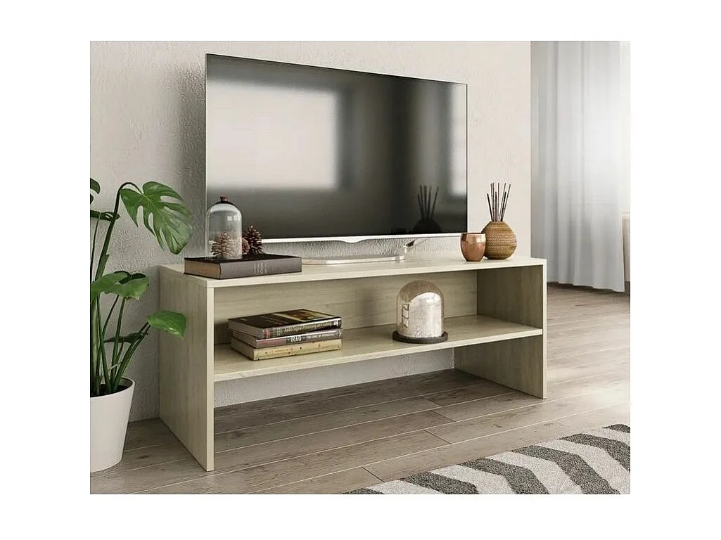 Meuble TV bois chêne clair Thela 100cm