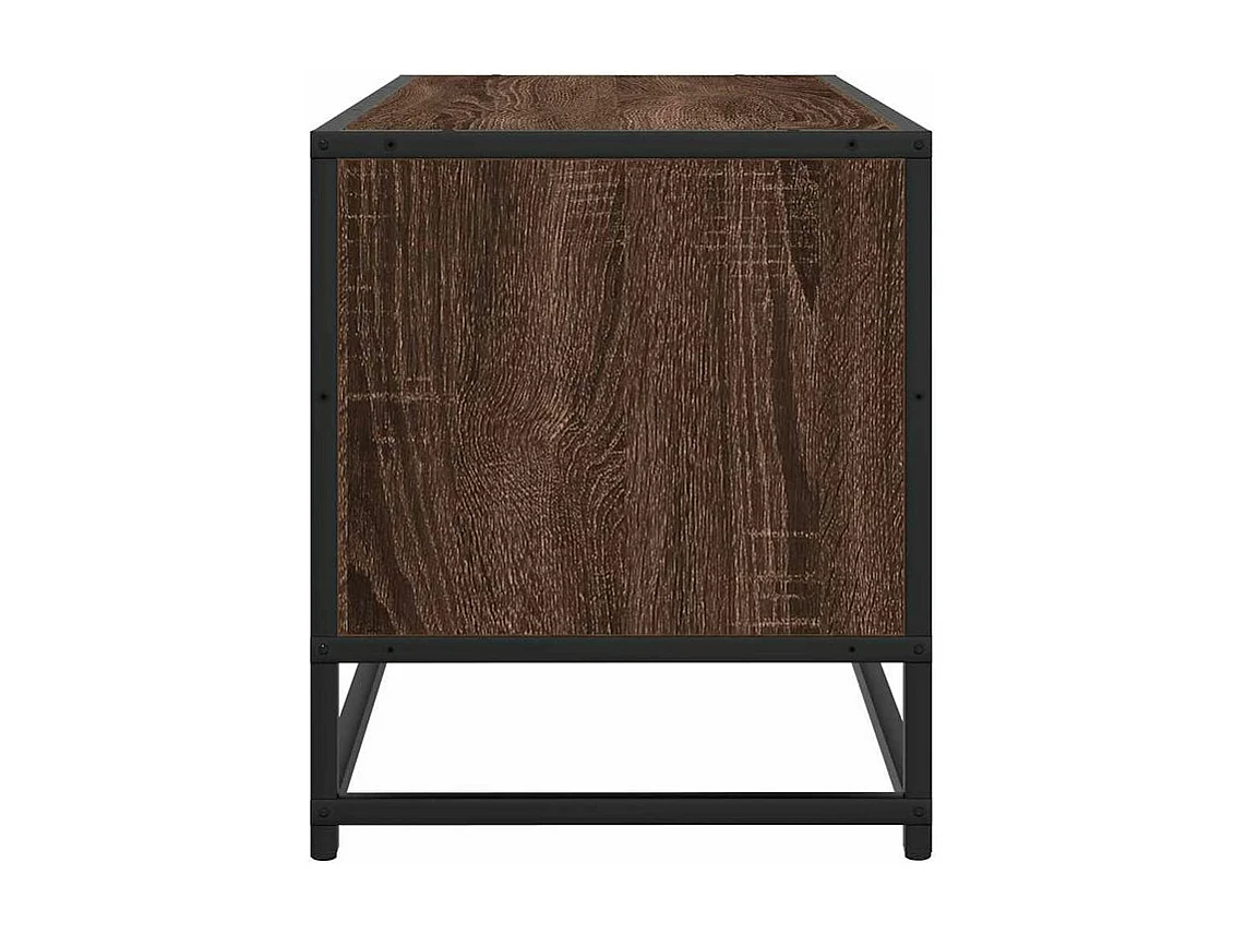 Meuble TV chêne marron 80x34,5x40 bois d'ingénierie et métal