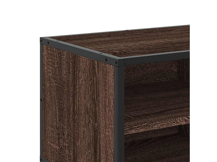 Meuble TV chêne marron 80x34,5x40 bois d'ingénierie et métal