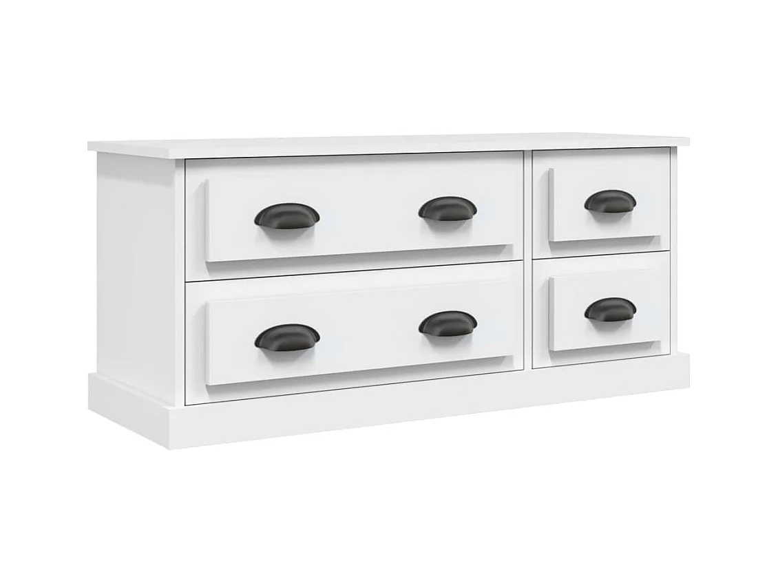 Meuble TV blanc 100x35,5x45 bois d'ingénierie