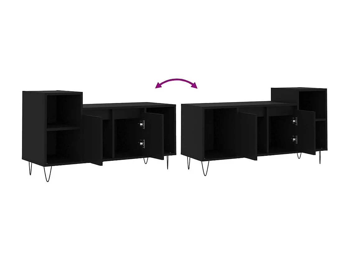 Meuble TV Noir 100x35x55 Bois d'ingénierie