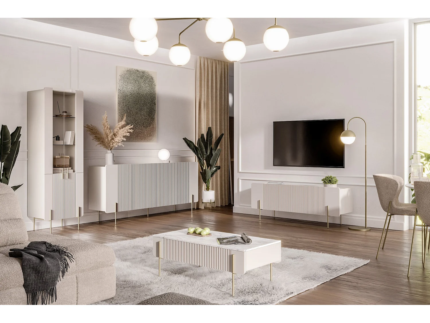 Couchtisch mit 2 Schubladen und Fuß aus Kaschmirmetall, 100 x 40 cm