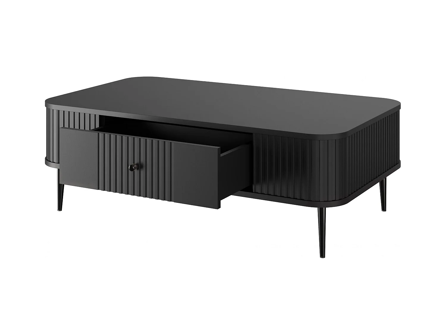 Couchtisch mit 1 Schublade und Metallfuß, 103 x 35 cm