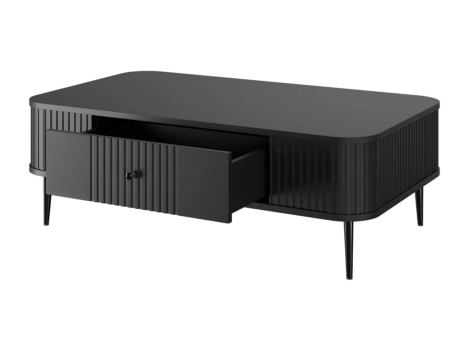 Couchtisch mit 1 Schublade und Metallfuß, 103 x 35 cm