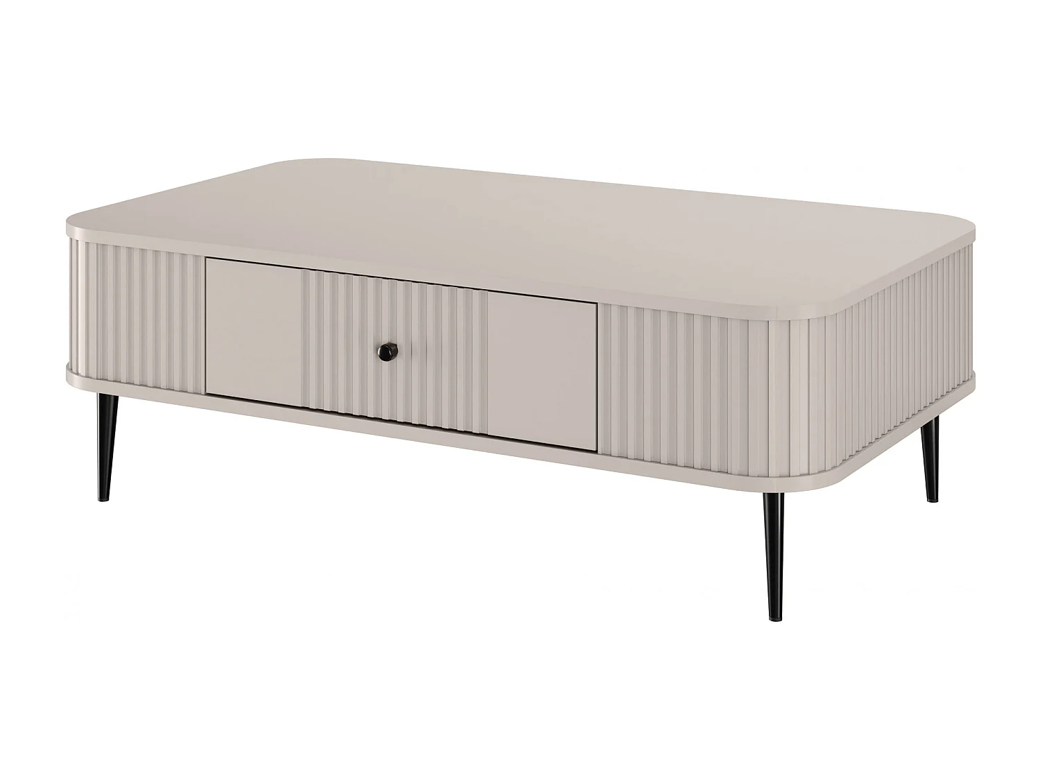 Mesa de centro com 1 gaveta e pé metálico 103x35 cm