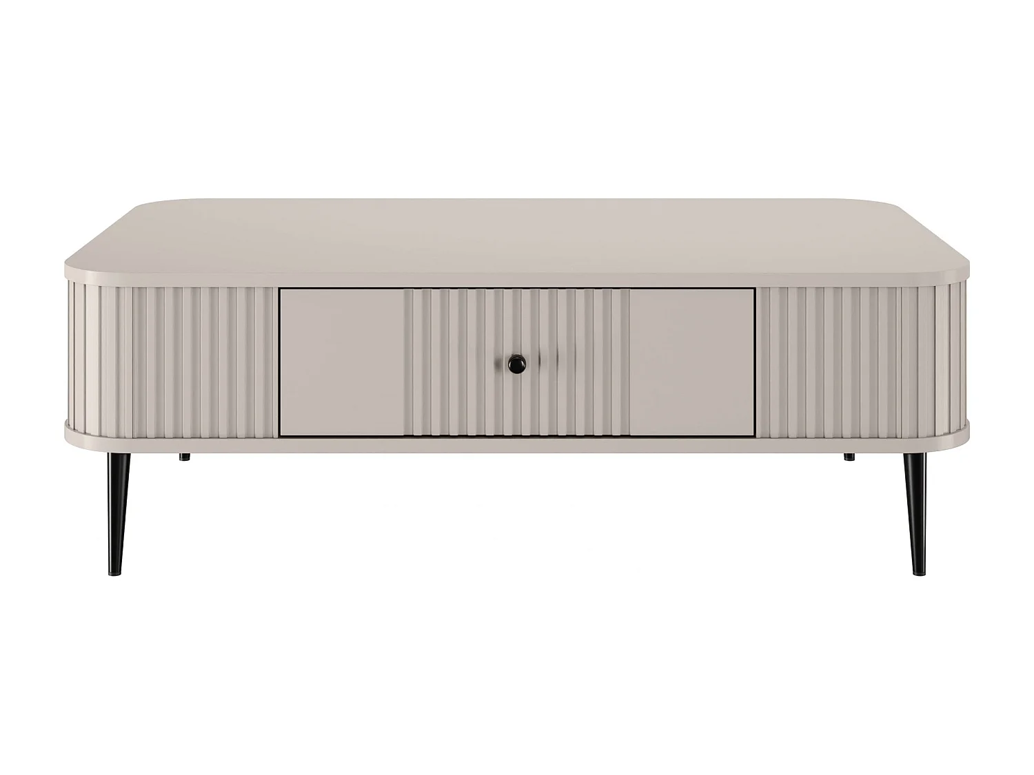 Mesa de centro com 1 gaveta e pé metálico 103x35 cm