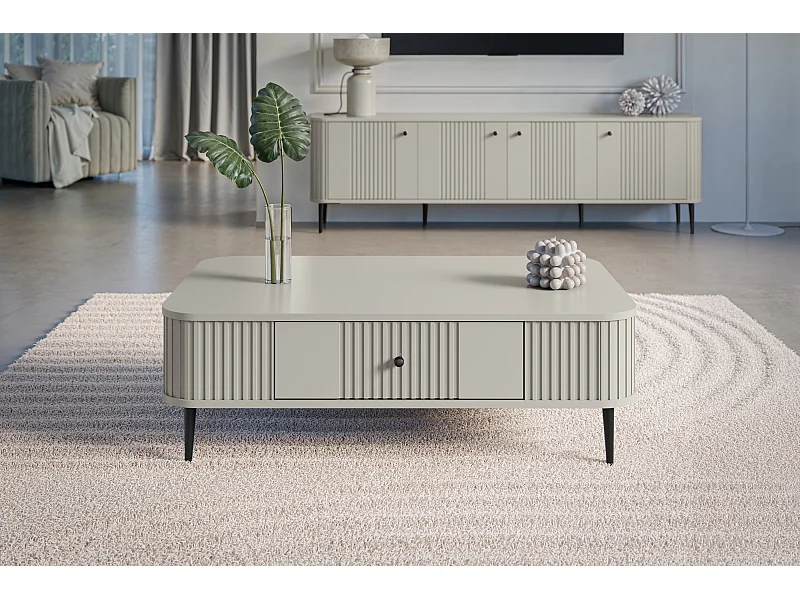 Mesita 1 cajón con pie metálico 103x35 cm