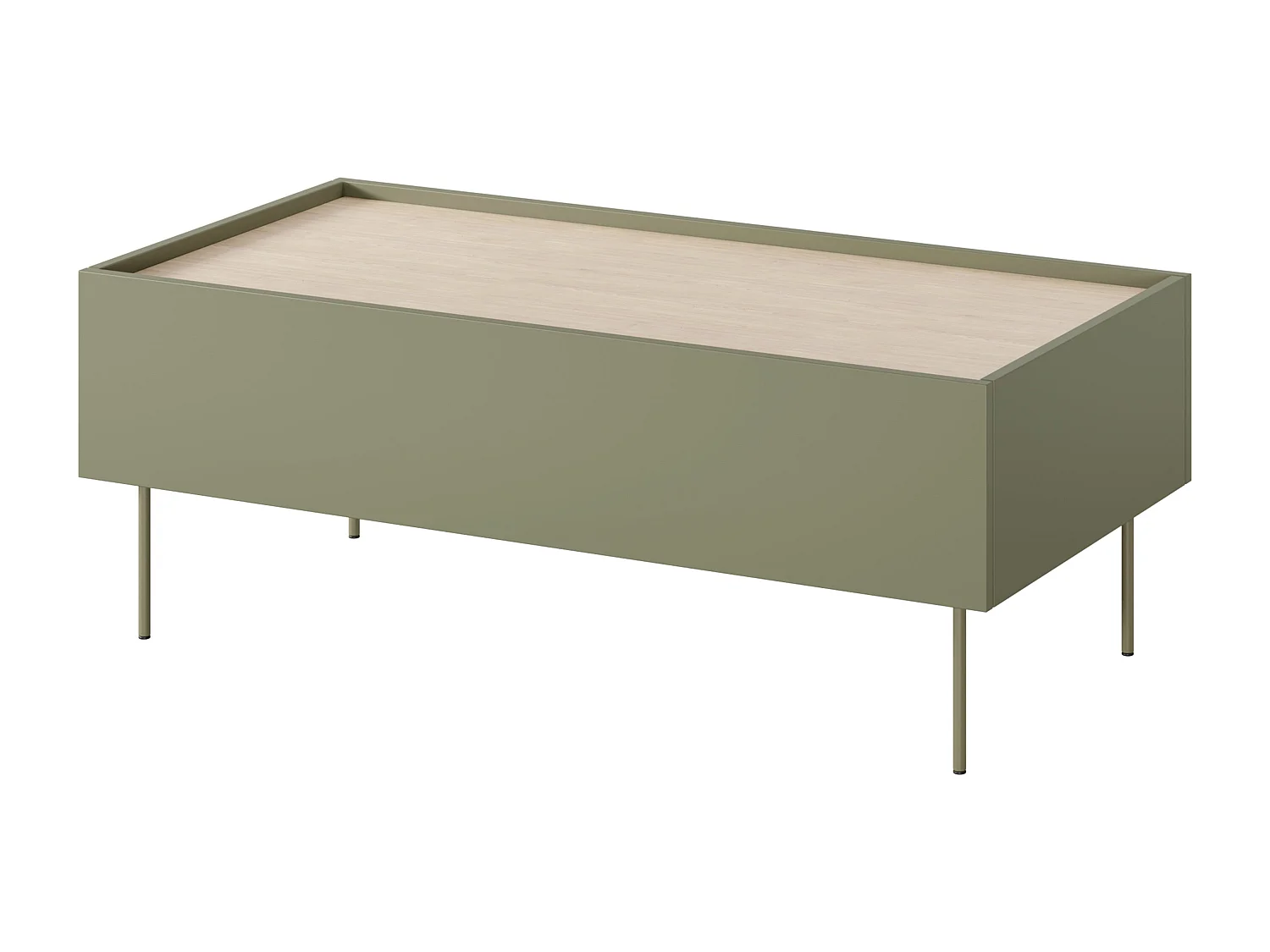 Tavolino 2 cassetti con piede in metallo 120x45 cm