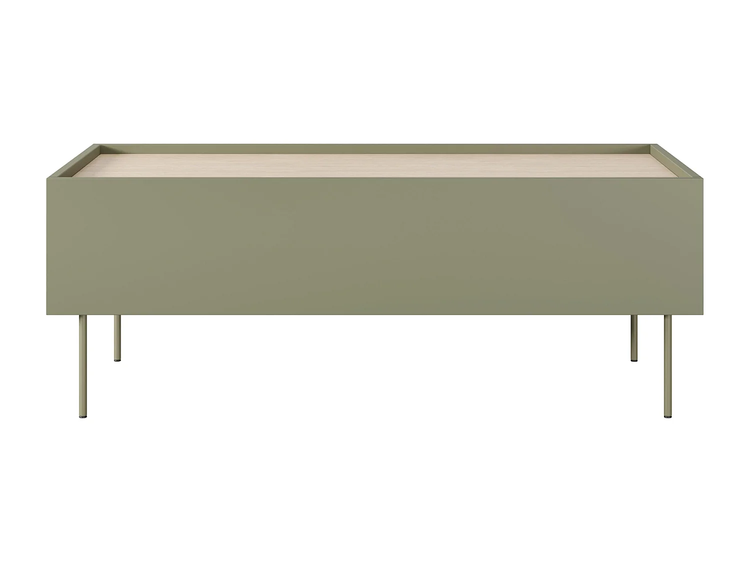 Tavolino 2 cassetti con piede in metallo 120x45 cm