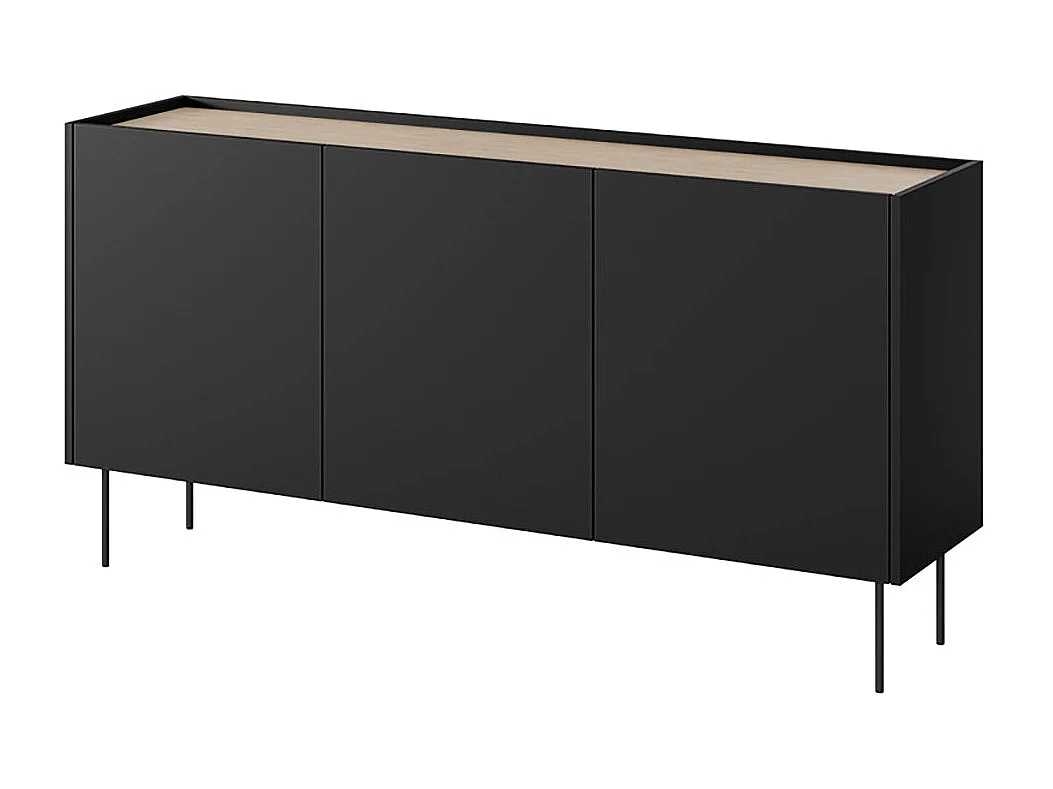 Cómoda de 3 puertas y 2 cajones con pie metálico 170x85 cm
