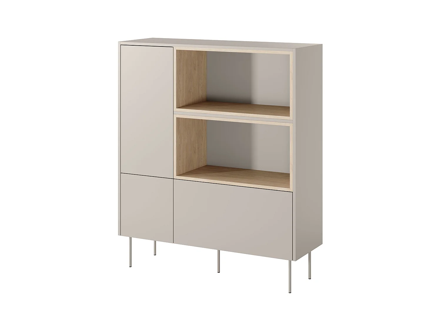Dressoir 2 deuren 1 lade met metalen voet 120x140 cm
