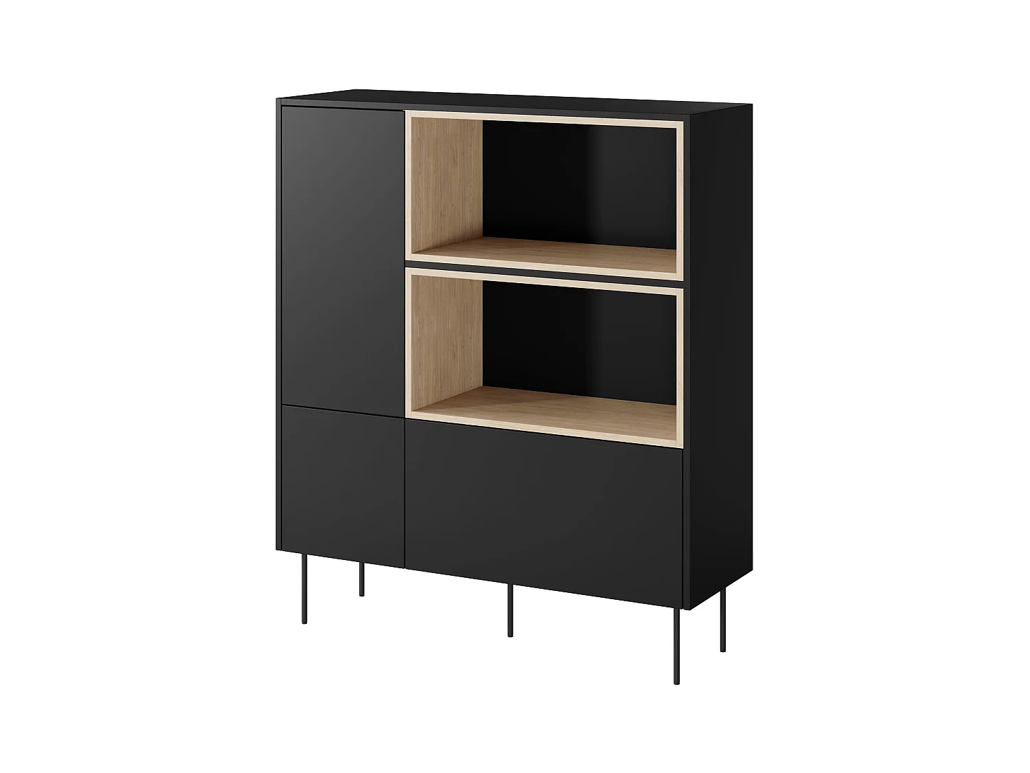 Dressoir 2 deuren 1 lade met metalen voet 120x140 cm