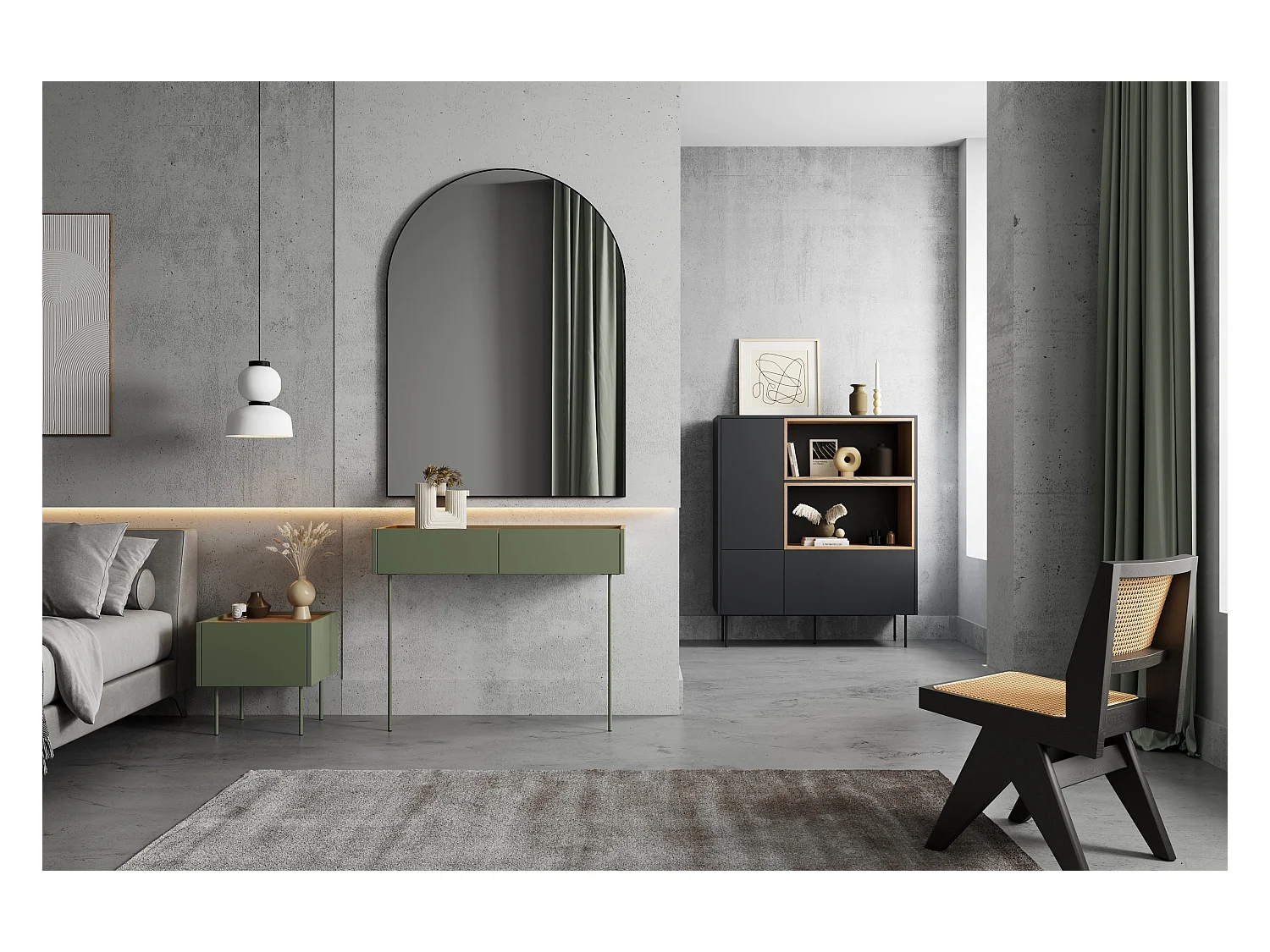 Dressoir 2 deuren 1 lade met metalen voet 120x140 cm