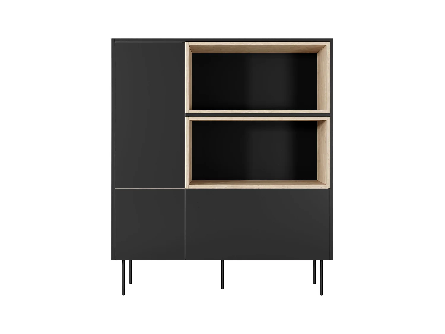 Dressoir 2 deuren 1 lade met metalen voet 120x140 cm